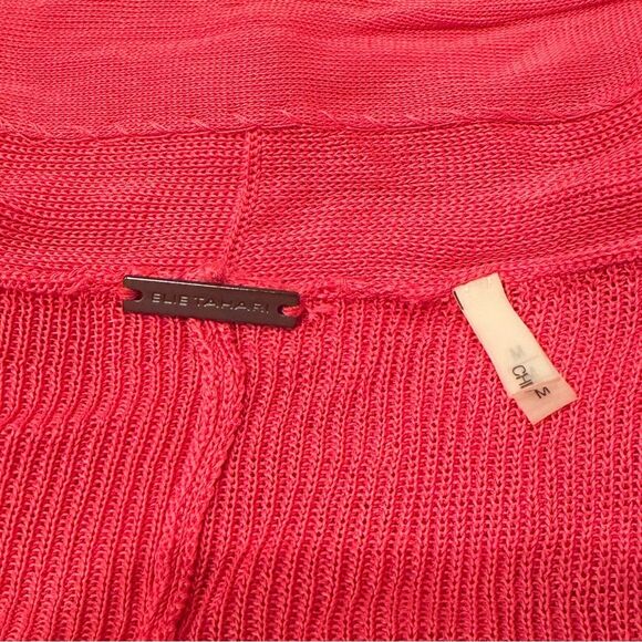 Elie Tahari Capri American Rose Silk Knit Cropped Cardigan size medium - Picture 3 of 5